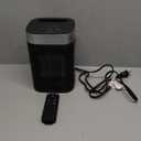 Small Portable Space Heater for Indoor Use - VOCRS 1500W PTC Electric Heater with Thermostat, Remote Control, 12H Timer, Eco and Fan Mode, Rapid and Safe Heating for Bedroom, Office (Black)