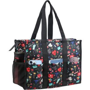 ABAMERICA Nurse Bags for Work Nursing Bag Multiple Pockets Waterproof Organizing Zip Top Clinical Bag for Nursing Students
