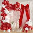 Giant Bow Decoration, 83x20 Inches Big Bow for Backdrop with Back Ribbon, Satin Large Bows for Decoration, Coquette Bows Decor for Birthday Party Room Wedding Baby Shower Church Nursery (Red)
