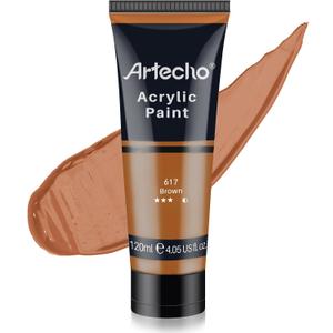 Artecho Brown Acrylic Paint (120ml / 4.05oz) Tubes, Art Craft Paints for Canvas Painting, Rock, Stone, Wood, Fabric, Art Supplies