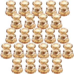 Gold Glass Candlestick Holders 24PCS, 2.1" H Taper Candle Holders Bulk for Pillar Candles, Taper Candles, Glass Candle Holders for Wedding, Party&Festival