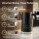 Milk Frother, 4 in 1 Electric Milk Steamer, 11.8oz/350m Automatic Warm and Cold Foam Maker for Coffee, Latte, Cappuccino, Hot Chocolate, Dishwasher Safe