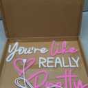 You're Like Really Pretty Neon Sign for Wall Decor, Pink Room Decor Led Sign for Bedroom Wall, Neon Light with Dimmer, Pink Wall Decoration USB Powered with Switch