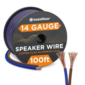 InstallGear 14 Gauge Speaker Wire 100 ft Cable, 14 AWG Speaker Wire Cable, True Spec Soft Touch Cables | Great use for Car Audio, Stereos, Home Theater Speakers, Surround Sound