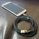 6 Foot Braided Nylon Micro Black Chrome USB Charge/Sync Cable