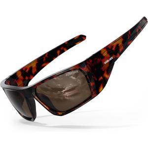 Polarized Fishing Sunglasses for Men Women - Floating Wrap Around Sport Glasses for Surfing Running Driving (Tortoiseshell Frame/Dark Brown Lens)