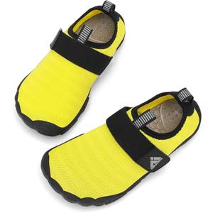 Mishansha Kids Water Shoes Quick-Dry Wide Toe Box Non-Slip Barefoot Shoes Beach Pool Swim Shoes, Yellow, 12 Little Kid