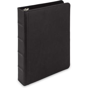 Samsill Vintage Leather Mini 3 Ring Binder 1 Inch Round Ring (Holds 200 Sheets), 5.5 x 8.5 Inch Documents, Professional Organizer, Planner, Notebook, Black