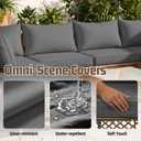 14pcs Outdoor Patio Cushion Covers Replacement, 24" Zippered Outdoor Cushion Covers Waterproof, UV Resistant & Washable Patio Furniture Cushion Covers Waterproof for Patio Sectional, Lght Grayi