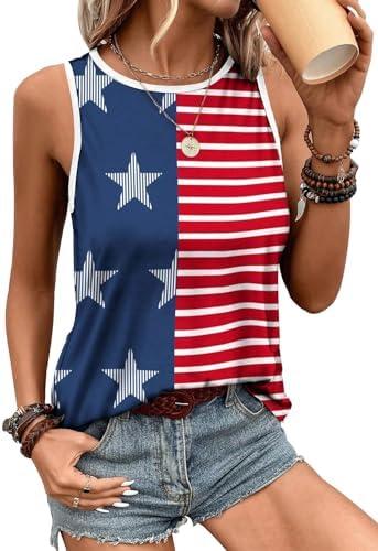 Women's Red White and Blue Shirts Patriotic Tops American Flag Graphic Crop Tops for Teen Girls Size M