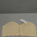 DEANGELMON Strapless Bras for Women Comfort Non-Slip Seamless Padded Bralette Clear Straps Wireless Tube Top Bra (X-Large, Nude)