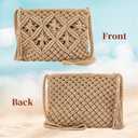 Peicees Crossbody Bag Purse For Women Bohemian Shoulder Bag Woven Crochet Purse For Summer Beach Travel Clutch Handbag