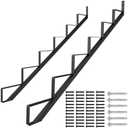 DIYHD 6-Step Outdoor Steel Stair Stringer for Deck Height 50in, 2 Pack | One-piece steel stringers support up to 500 lbs, Powder-coated black, Ideal for decks, porches, patios, and outdoor stairs