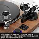 FEKTIK Record Player with Magnetic Cartridge, Bluetooth Belt Drive Vinyl Turntable High Fidelity System with 36 Watt Bookshelf Speakers, Built-in Phono Preamp, USB Recording and Auto Stop