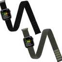 2 Pack Ankle/Arm Band Compatible with Apple Watch, Breathable Nylon Armband for IWatch, Size: 44/45/46/49/42(series 3 2 1), Ankle Strap for Women, Men