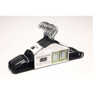 Simpli Furnished Non-Slip Hangers Black 25 Pack
