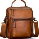 IVTG Genuine Leather Messenger Bag for Men Sling Purse Crossbody Shoulder Bags Satchel for Work Business Handbags (Brown)