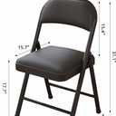 Folding Chair, Desk Chair, PU Padded Heavy-Duty Steel Frame Chair, Space-Saving & No Assembly Required, Ideal for Home Office Dorm Dining, Perfect Extra Guest Seating (White), 31.1"x17.7"x17.7"