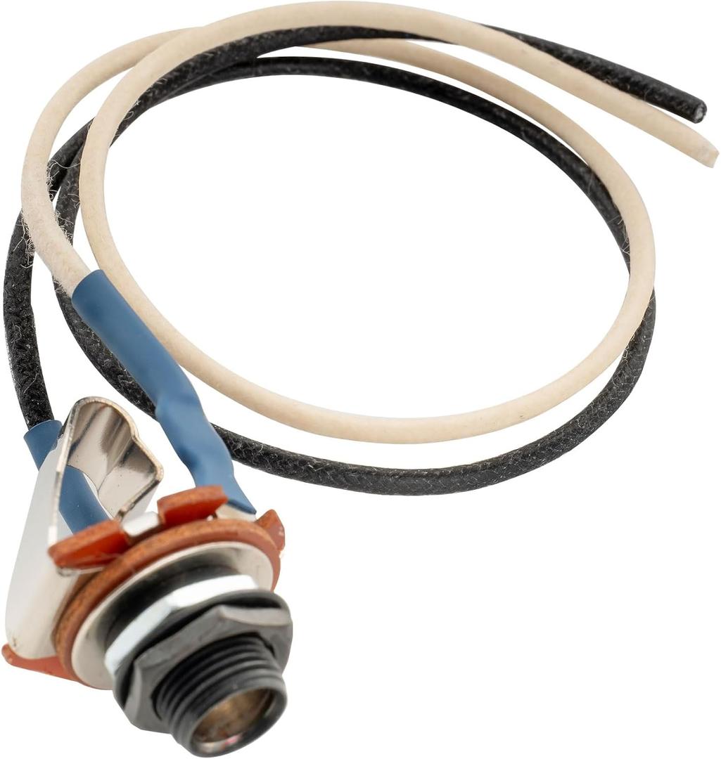 Musiclily Pro Pre-wired Mono Output Jack Socket 1/4 inch 6.35mm for Electric Guitar Bass, Black