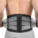 Back Brace for Lower Back Pain Relief Breathable & Adjustable | Perforated Material, Full Support with Detachable ABS Rod, Lightweight for Men & Women, Help on Herniated Disc & Sciatica, Medium