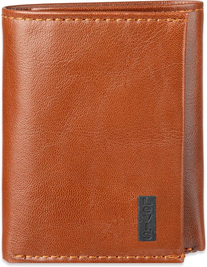 Levi's Men's RFID Trifold Wallet-Sleek and Slim Includes ID Window and Credit Card Holder (Tan Xcap)