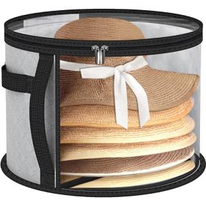 Clear Organizers Hat Box, Cowboy Baseball Cap Storages Box, Hat Organizer Storage Display Case, Wide Brim Hats Boxes for Women Storage, Room Organization (Gray)