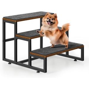 Dog Stairs for Small Dogs 3 Steps Pet Stairs Dog Stairs Steps for Couches High Beds, Non-Slip Indoor Dog Ramp, Holds Up to 100lbs