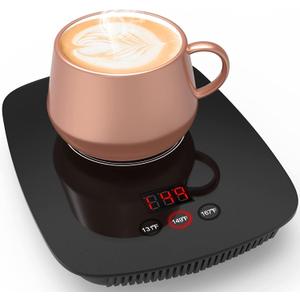 Coffee Mug Warmer for Desk with Heating Function 25 Watt Electric Beverage Warmer with Adjustable Temperature 131/ 55or 167/ 75 (Without Mug) (Black Color)