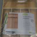 Bamboo Utensil Drawer Organizer, Kitchen Organizer for Flatware Cutlery, Silverware Tray for Drawer (5 Slots, Natural) (Medium 13.7x9.8 Inch)