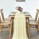 2 Pack 10Ft Light Yellow Chiffon Table Runner Sheer 29x120 Inch for Romantic Wedding Decor Bridal & Baby Shower Birthday Rustic Party Decoration