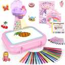 Hoarosall Drawing Projector for Kids, Arts and Crafts,Drawing Board Tracing Pad, Color Pens, Pencils, Crayons, Scrapbook, Ideal Toy for 3+ Year Old Girls (Mermaid Kit with Box)