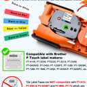 5-Pack Label Maker Tape Replace for Brother TZe TZ Tape 12mm 0.47 Laminated Colored White/Red/Blue/Yellow/Green Compatible with Brother P Touch Label Maker PTH110 PTD220 PTD210 PT-D410