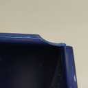 iDesign Small Plastic Bathroom Trash Can, Slim Rectangle Garbage Bin for Bedroom, Office, Dorm, Navy Blue