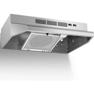 Under Cabinet Range Hood 24 Inch, 400 CFM Stainless Steel Convertible Vent Hood with 2 Speed Exhaust Fan and Rocker Switch Control, Ducted/Ductless Kitchen Hood with Multiple Venting Options