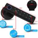 Smart Door Lock 5-in-1 Door Handle Electronic Keypad Supports Password APP IC Card Fingerprint Key Biometric Digital Smart Door Lock Suitable for Home Office and Apartment