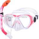 Kids Snorkel Set, Children Anti-Fog Diving Mask Swimming Goggles Dry Top Snorkel Equipment Snorkeling Packages Swimming Gear for Youth Boys Girls Age 5-10