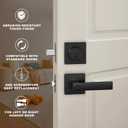 DSJJBLL 2 Pack Exterior Door Handle with Single Cylinder Deadbolt,Front Door Handle and Deadbolt Set,Matte Black Keyed Alike Heavy Duty Door Lever Locksets Right & Left Sided Doors