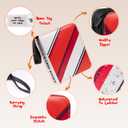 Trading Card Binder 4 Pocket, 440 Pockets 3 Ring Binder, Includes Name Tag, Tab Stickers, Cards Binder Album Book Holder Case for Baseball Football Sports Tcg Binder (Red Flame)