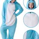 Spooktacular Creations Halloween Dalmatian Dragon Triceratop Unisex Costume, Adult Animal Costume Halloween Costume Party (Small, Blue Narwhal)