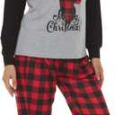 VENTELAN Family Matching Christmas Pajamas Set Holiday Santa Claus Sleepwear Xmas PJS Set for Couples and Kids (XX-Large, Grey Deer)