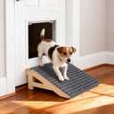 1-Pack Dog Stairs Ramp for Small & Aged Dogs - Wooden Anti-Slip Pet Steps, Low-Angled Dog Assist Ramp for Indoor & Outdoor, Slant Board Calf Stretcher & Office Footrest, Patio/Home/Office 3-in-1 Use