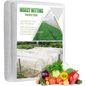 Garden Netting Pest Barrier: Ultra Fine 15'x30' Bug Netting for Garden Protection Row Cover Raised Bed Screen Mesh Greenhouse Mosquito Net, Protecting Tree Plants Vegetable Flowers Fruits