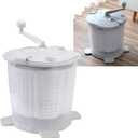 Portable Hand Crank Manual Washing Machine, Non Electric, Nordic Grey, for Dormitory Apartment Camping