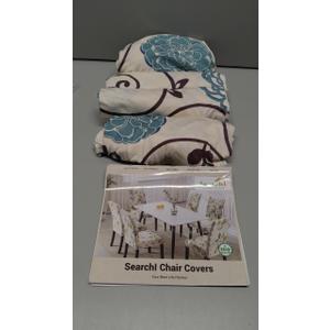 SearchI Dining Room Chair Covers Set of 4, Stretch Printed Parsons Chair Slipcovers Super Fit Spandex Removable Washable Kitchen Chair Protector Cover for Dining Room, Hotel, Ceremony (Ball Flower)