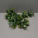 2Pcs Eucalyptus Garland with Lights, Greenery Garland, Green Garland with Flowers, 5.9FT Artificial Faux Eucalyptus Leaves Vines for Table Mantle Home Wedding Party Indoor Outdoor Decor