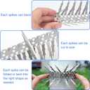 Bird Spikes, 10 FT Stainless Steel Bird Deterrent Spikes, Pigeon Spikes for Outside to Keep Birds Squirrel Raccoon Cat Away, for Garden Fence Roof Window Sill and Wall(10 Pack)