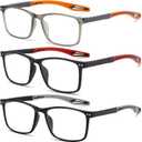 Reading Glasses for Men TR90 Sporty Design Blue Light Blocking Reader Flexible Comfortable Lightweight