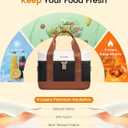 LOVEVOOK Insulated Lunch Bag for Women - Cute Lunch Box Cooler for Work, Picnic, and Beach, Black