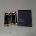 LINFANC 12 Pack Black Gold Ballpoint Pen with Stylus Tip, 1.0 mm Black Ink Smooth Writing Pens, Metal Stylus Pens for Touch Screens