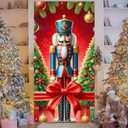 2 x BlissYard Christmas Door Cover 71x35 Inch Nutcracker Door Banner, Merry Christmas Winter Porch Sign for Front Door, Farmhouse Holiday Entry Decor Indoor Outdoor Christmas Party Hanging Cover